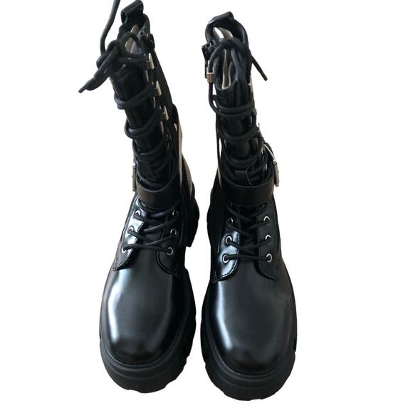 ALDO Grandleap Bootie Buckled Combat Black NEW 11  US - Picture 3 of 10